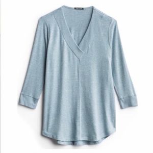 Pink Clover Blue Kalliyan V-Neck Brushed Knit Top Sweater 14010ST Stitch Fix LG